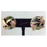 Vintage Multi-Stone Clip On Earrings Gold Plated