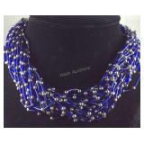 Large Multi-Strand Beaded Necklace  19 inches