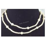 10k gold clasp multi strand pearl necklace 16in