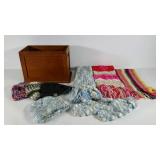 Group of winter accessories,  hats, scarves and