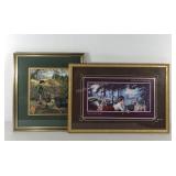 Two beautifully framed and matted prints of boys