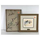 Two bird themed pictures,  Black Capped Chickadee