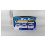 Three bottles of Clorox bleach