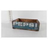 Wooden Pepsi crate, a few bottom slats are loose,