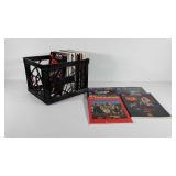 Crate of Rock music books for guitar, seller code