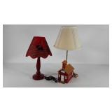 Two accent lamps, school house lamp is Musicbox