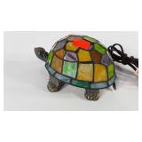 Leaded glass turtle accent lamp