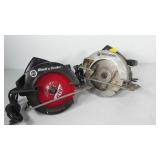 Tools, two Black and Decker circular saws, both