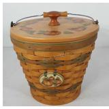 Longaberger autumn pail basket with protector