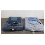 Two Aerobed twin sized air mattresses with built