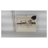 Goose print with painted mat and frame, 23" ×