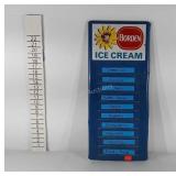 Borden antique metal ice cream sign, has dents,