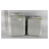 Dry feed storage containers, bird seed and