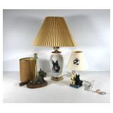 Three Scottish Terrier themed lamps, table lamp
