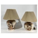 Two Asian styled table lamps, stand 26" and 29"
