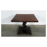 Accent table, 30 x 30, carved spiral base, trim