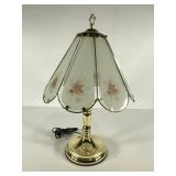 Touch lamp, floral design, stands 22" tall