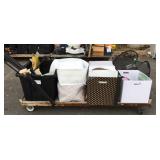 Skid lot: White Christmas storage bins, black
