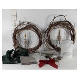 Miscellaneous group, two trig wreaths, dairy