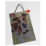 Metal memo board with dog design, includes two