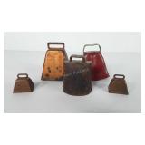 Five cowbells, includes three copper