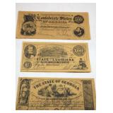 3 Copies of confederate currency United states of