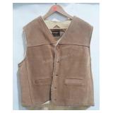 Leather vest with wool lining, size XL