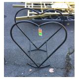 Wrought Iron Heart shaped Firewood Holder
