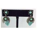 Screwback leaf earrings