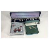 Nativity scene charm bracelet, hair clip set, and