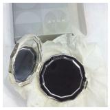 Avon moonglow mirrored compact Silverplate