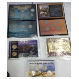 Five coin sets, 5 years of buffalo nickels,