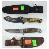 Two knives, mossy oak and Sharp