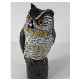 Deterrent poly owl, solar sensor battery, makes