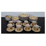 Sunflower design dinnerware,  service for eight,