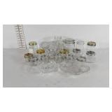 Glassware, jelly jars, candy jar, pressed glass