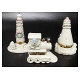 Three Lenox trinket boxes with charms, includes