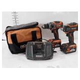 Ridgid 1/2" drill and 1/4" impact driver, both