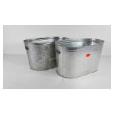 Two metal planter holders,  16x10x9