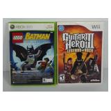 Two video games, XBOX 360 Lego Batman and Wii