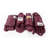 Four poly solid braid ropes, 5/8" x 20
