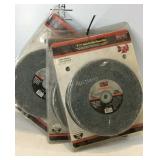 Three 8in x 1in bench grinder wheels two course