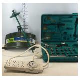 Wall mount hose hanger, timed outlet cord, and