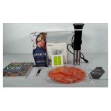 Sous Vide set, includes cookbook, cooking bags,