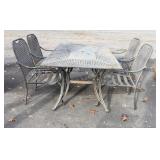 6pc Outdoor Table Set, metal construction, 4