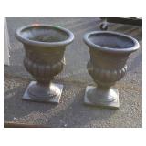 Pair of fiberglass planters, 13 inch diameter