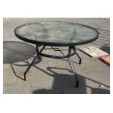 Glass top patio table 48 inch diameter, seller