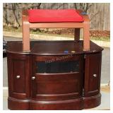 Two piece furniture lot, TV stand and ottoman