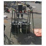 Pair of matched picture easels, 50 inches tall,