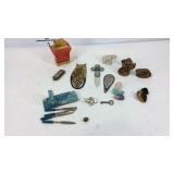 Four wade England figurines, polished gemstones,